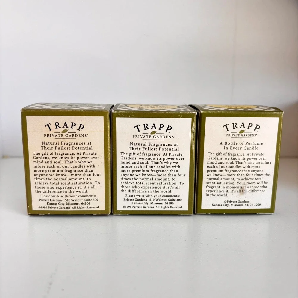 Crabtree & Evelyn Candles Trapp Private Gardens‎ Lot 3 No 1 No 5 No 8 New